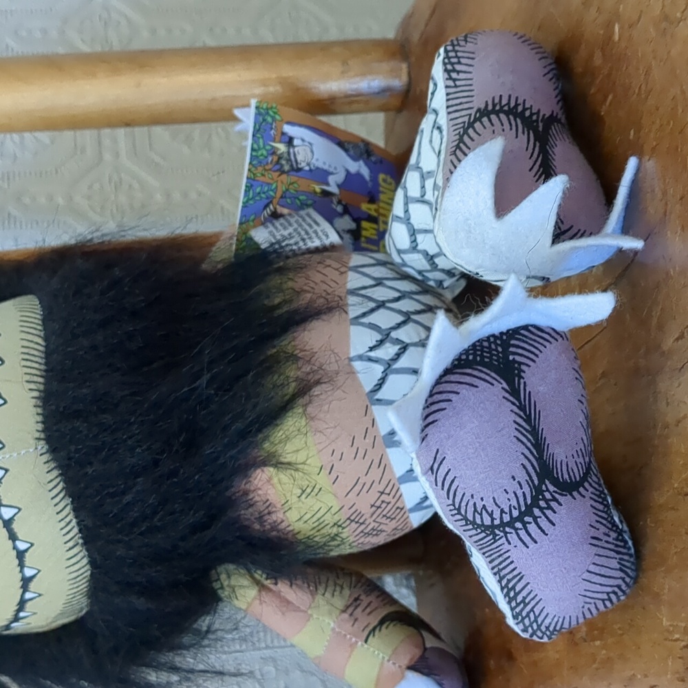 Vintage 1980 Where The Wild Things Are Moishe 14”Plush Monster Toy - Picture 12 of 14